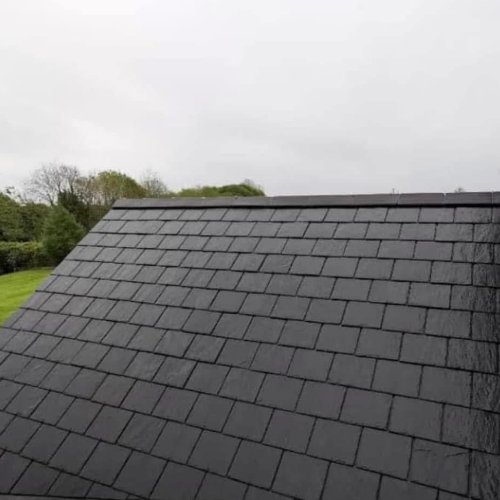 Clean slate roof finish