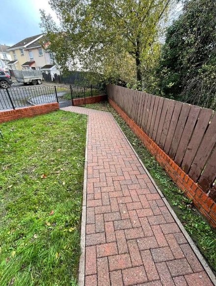 Block paving walkway cleaned